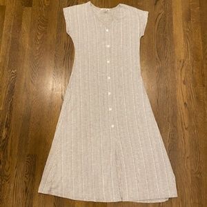 Caution to the Wind Button Dress